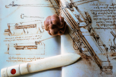 Croquis de Léonard de Vinci d’une arbalète géante